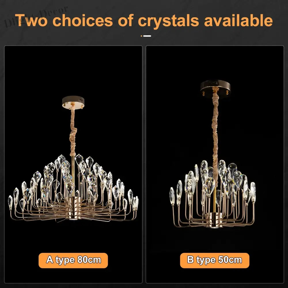 Serena Gold Crystal LED Chandelier – Modern Pendant Light for Dining & Living Room chandelier