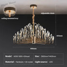 Serena Gold Crystal LED Chandelier – Modern Pendant Light for Dining & Living Room Diameter 80cm 1 chandelier