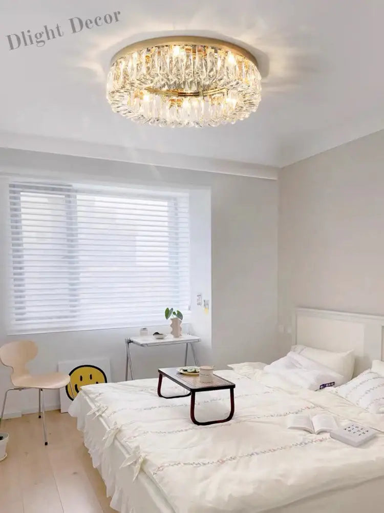 Simple Modern Clean Crystal Ceiling Lamp - New Design Light Luxury For Living Rooms And Bedrooms