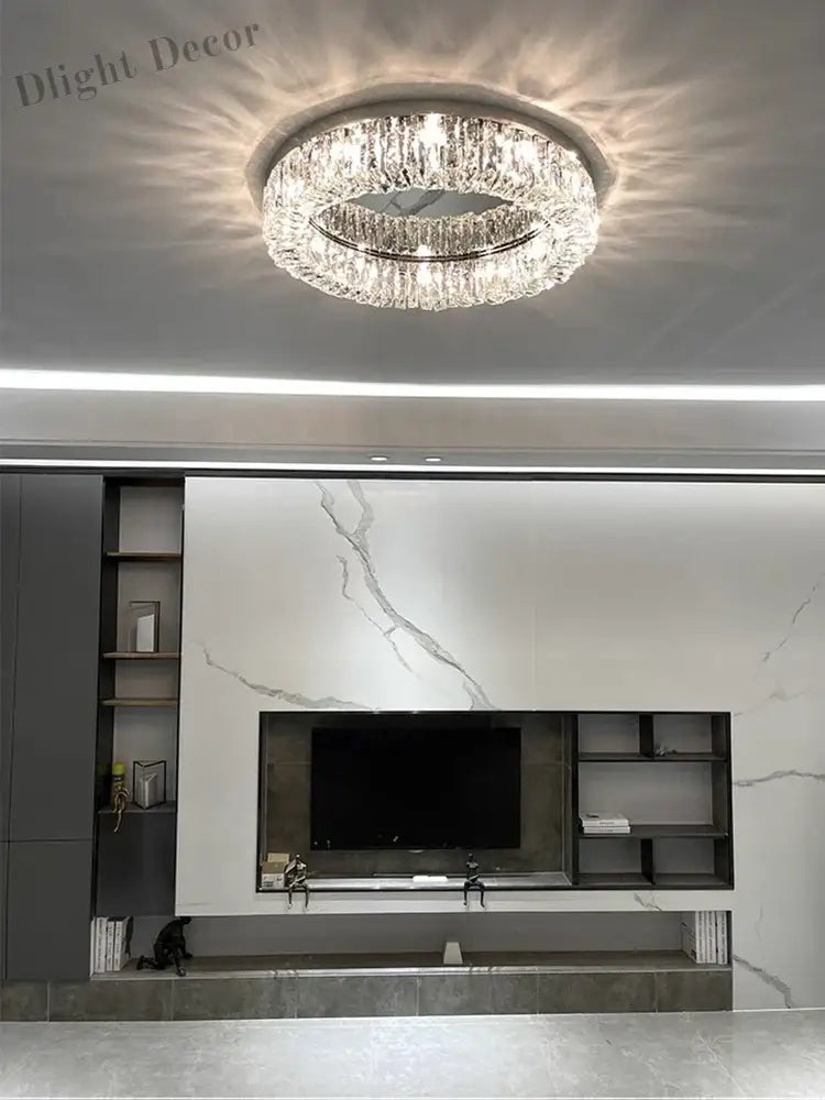 Simple Modern Clean Crystal Ceiling Lamp - New Design Light Luxury For Living Rooms And Bedrooms