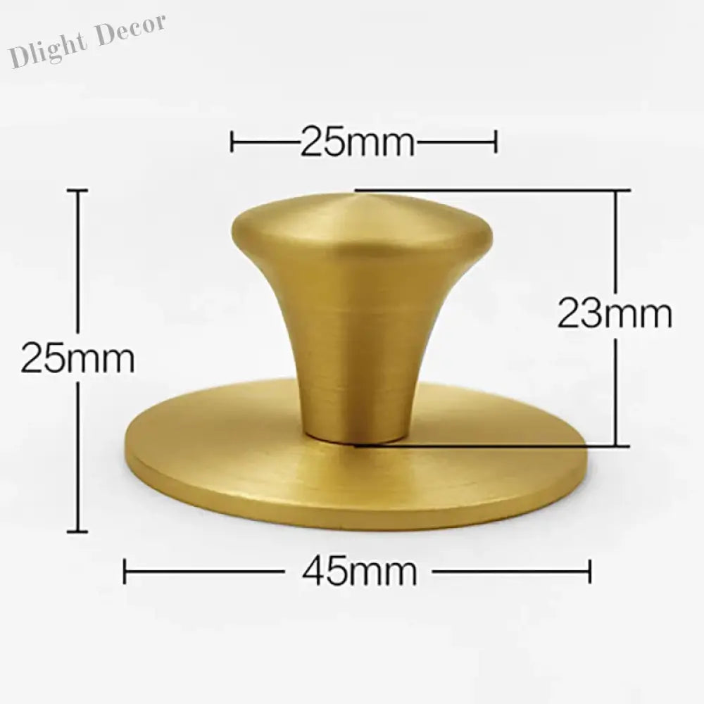 Single Hole Brass Knobs with Round Mat – Gold Cabinet and Drawer Pulls for Furniture (21mm/25mm) L Knob