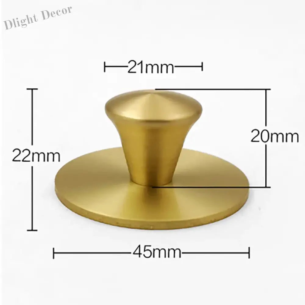 Single Hole Brass Knobs with Round Mat – Gold Cabinet and Drawer Pulls for Furniture (21mm/25mm) S Knob