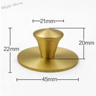 Single Hole Brass Knobs with Round Mat – Gold Cabinet and Drawer Pulls for Furniture (21mm/25mm) S Knob