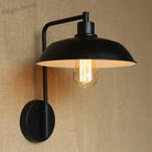 Skylar Style Barn Wall Sconce - Black/Rust Metallic With Curved Arm