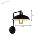 Skylar Style Barn Wall Sconce - Black/Rust Metallic With Curved Arm