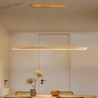 Sleek Wooden Dining Room Chandelier - Modern Minimalist Lighting For Tables Bars And More Pendant