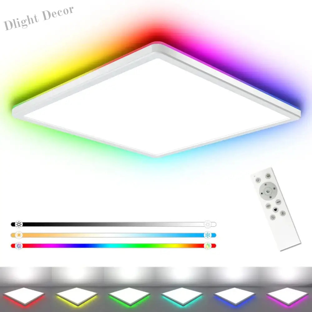 Smart Led Ceiling Lamp With Dimmable App Control - Modern Square Light For Kitchen Living Room And