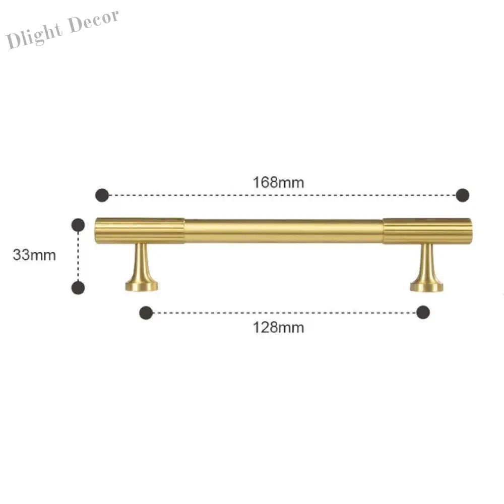 Solid Brass Art Deco Kitchen Cabinet Handles – Knurled T-Bar and Wardrobe Pulls TS-9012-168 Handles