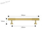 Solid Brass Art Deco Kitchen Cabinet Handles – Knurled T-Bar and Wardrobe Pulls TS-9012-168 Handles
