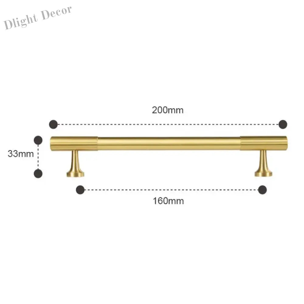 Solid Brass Art Deco Kitchen Cabinet Handles – Knurled T-Bar and Wardrobe Pulls TS-9012-200 Handles