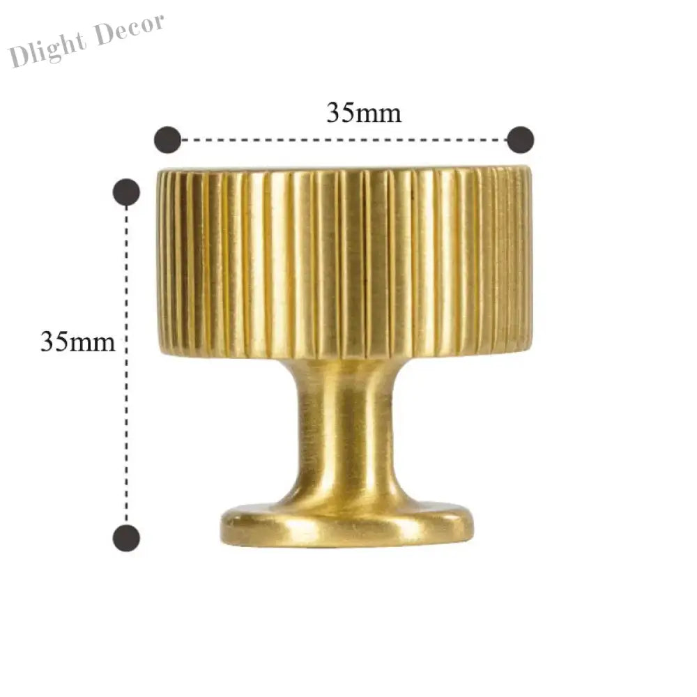 Solid Brass Art Deco Kitchen Cabinet Handles – Knurled T-Bar and Wardrobe Pulls TS-9012-35 Handles