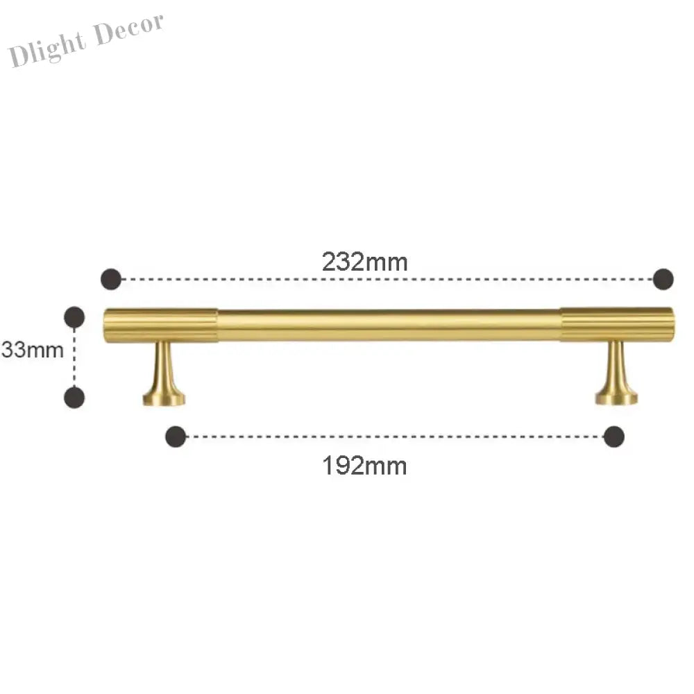 Solid Brass Art Deco Kitchen Cabinet Handles – Knurled T-Bar and Wardrobe Pulls TS9012-232 Handles