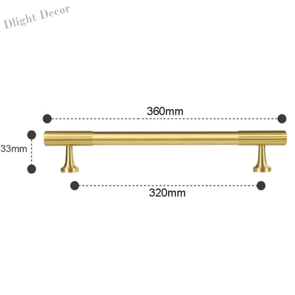 Solid Brass Art Deco Kitchen Cabinet Handles – Knurled T-Bar and Wardrobe Pulls TS9012-360 Handles