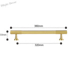 Solid Brass Art Deco Kitchen Cabinet Handles – Knurled T-Bar and Wardrobe Pulls TS9012-360 Handles