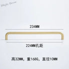 Solid Brass Cabinet Handles - Modern Golden Drawer Pulls for Dresser Wardrobe and Kitchen Cupboards Golden 224mm
