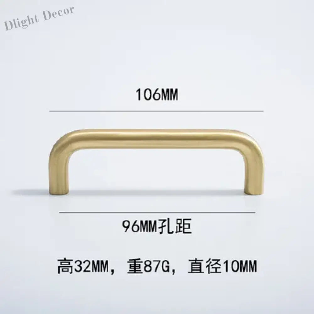 Solid Brass Cabinet Handles - Modern Golden Drawer Pulls for Dresser Wardrobe and Kitchen Cupboards Golden 96mm
