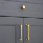 Solid Brass Cabinet Handles - Modern Golden Drawer Pulls for Dresser Wardrobe and Kitchen Cupboards