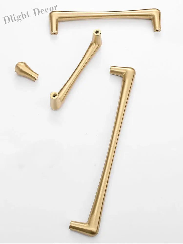 Solid Brass Cabinet Handles – Satin Brass Gold Bar Pulls and Knobs for Drawers and Wardrobes Handles