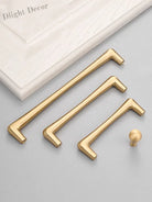 Solid Brass Cabinet Handles – Satin Brass Gold Bar Pulls and Knobs for Drawers and Wardrobes Handles