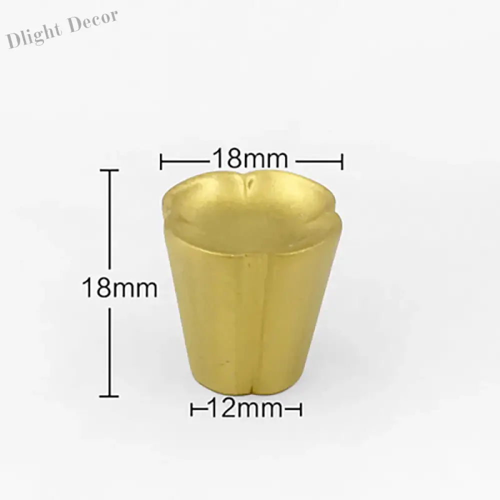 Solid Brass Flower Cabinet Knobs – Single Hole Drawer Handles for Wardrobes and Dressers 18x18x12mm knob
