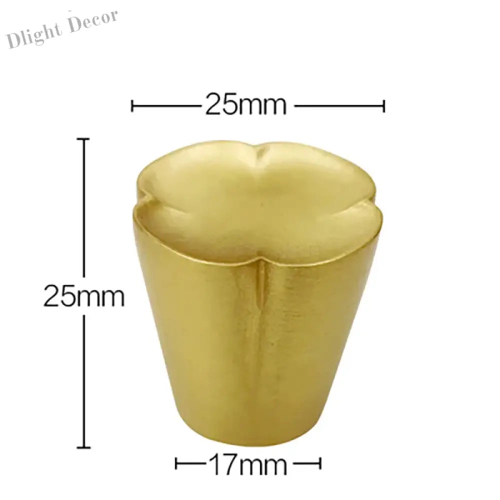 Solid Brass Flower Cabinet Knobs – Single Hole Drawer Handles for Wardrobes and Dressers 25x25x17mm knob