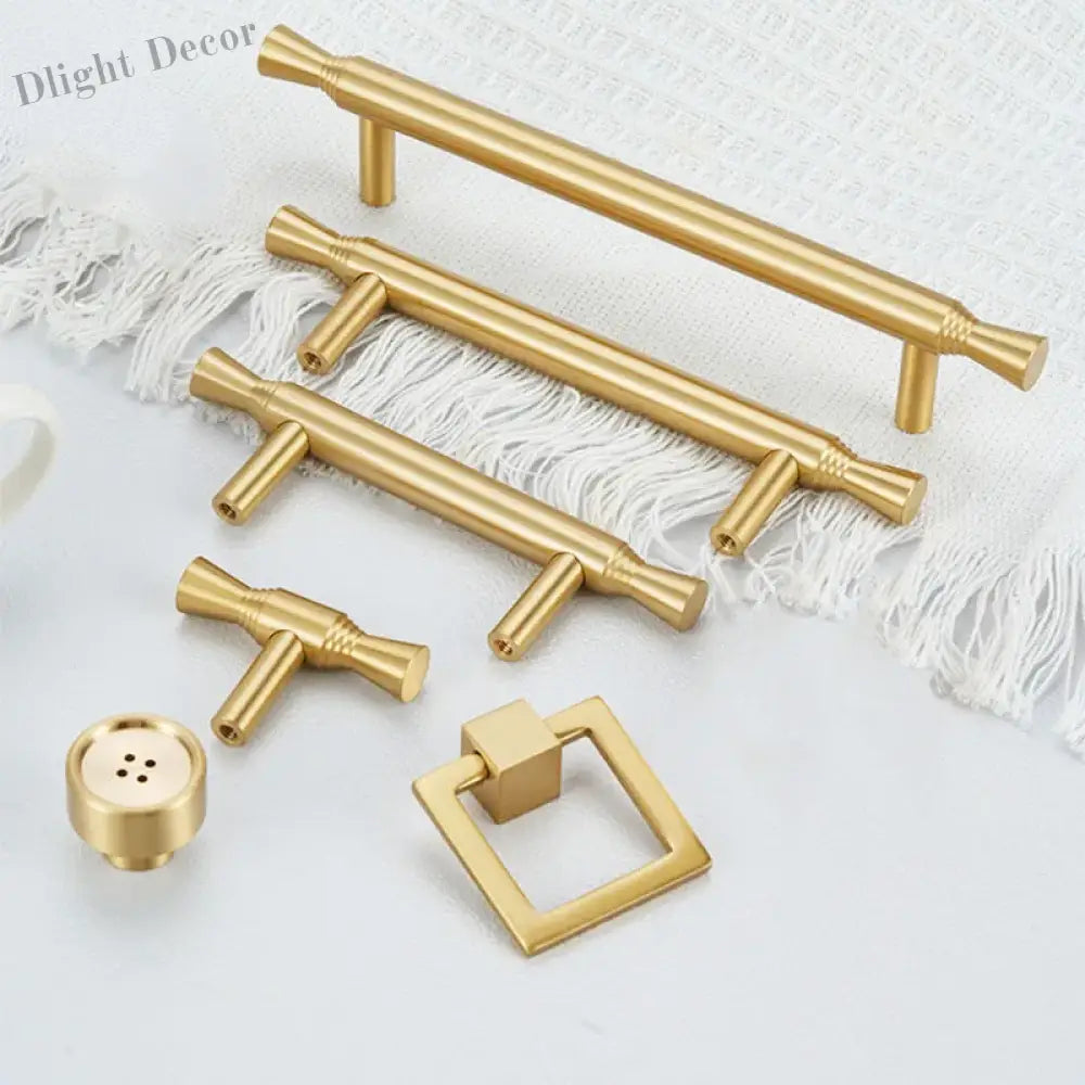 Solid Brass Kitchen Cabinet Handles – Modern Bar Pulls for Drawers and Wardrobes Handles