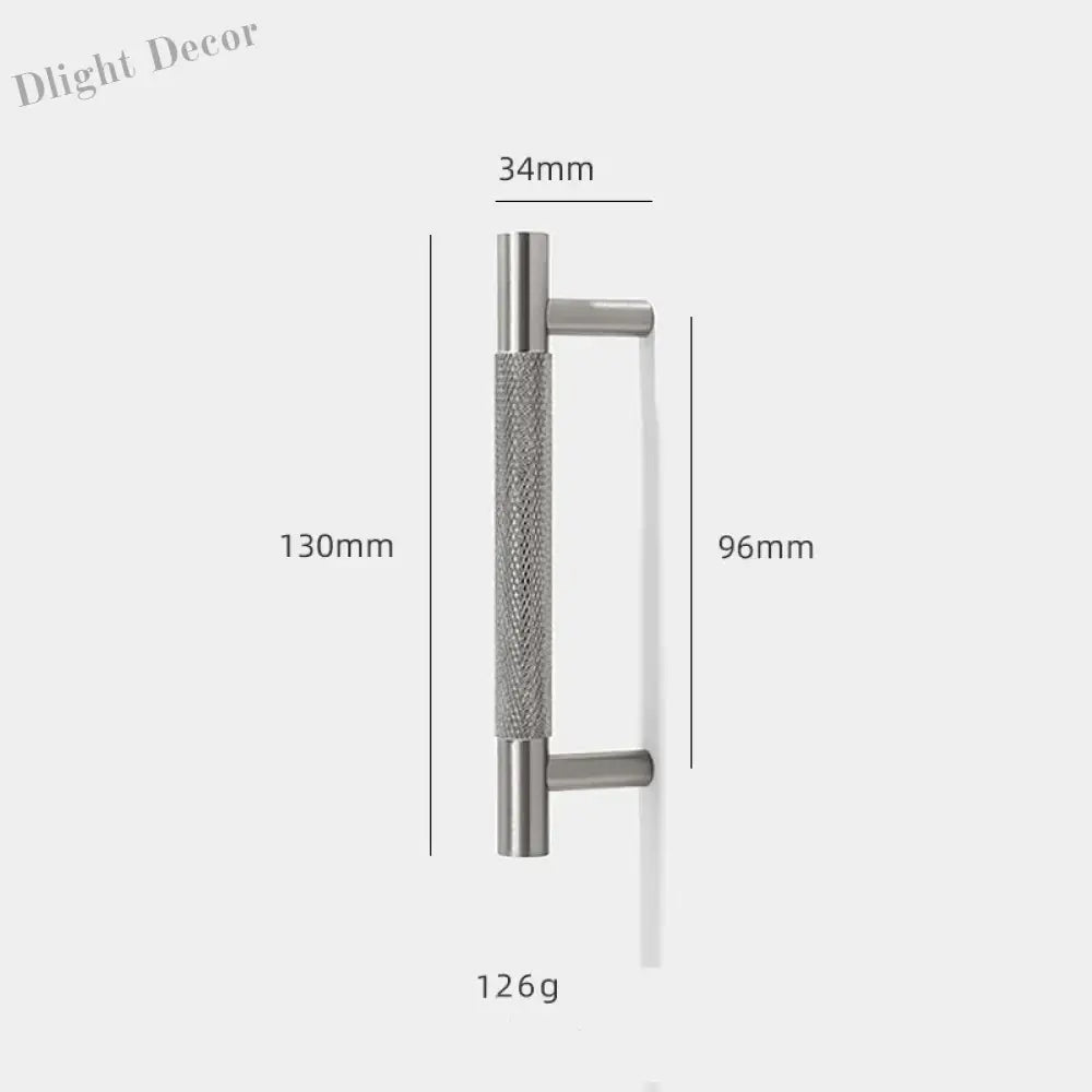 Solid Brass Knurled Cabinet Handles – Brushed Nickel Wardrobe Pulls and Textured Bar Knobs 130mm Handles