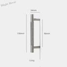Solid Brass Knurled Cabinet Handles – Brushed Nickel Wardrobe Pulls and Textured Bar Knobs 130mm Handles