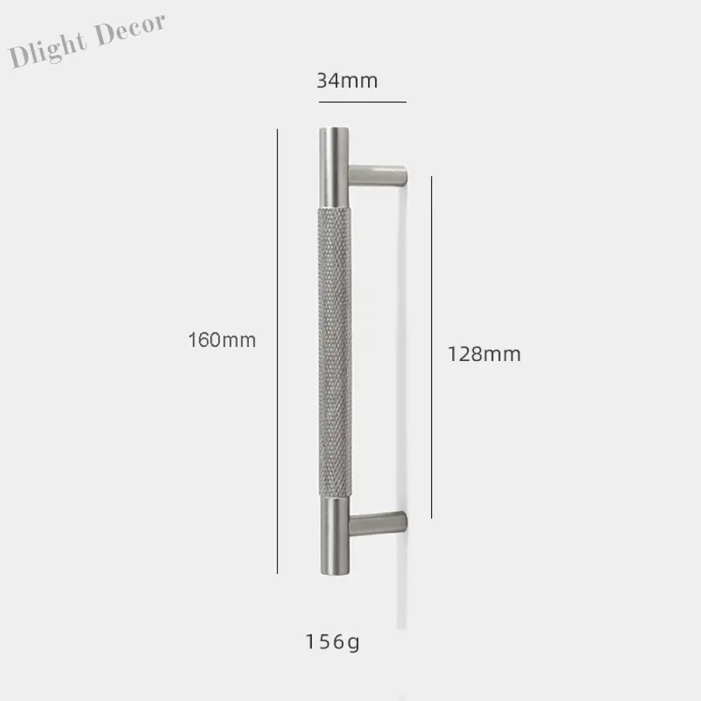 Solid Brass Knurled Cabinet Handles – Brushed Nickel Wardrobe Pulls and Textured Bar Knobs 160mm Handles