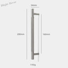 Solid Brass Knurled Cabinet Handles – Brushed Nickel Wardrobe Pulls and Textured Bar Knobs 200mm Handles