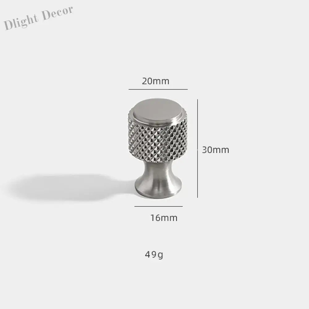 Solid Brass Knurled Cabinet Handles – Brushed Nickel Wardrobe Pulls and Textured Bar Knobs 20mm A Handles