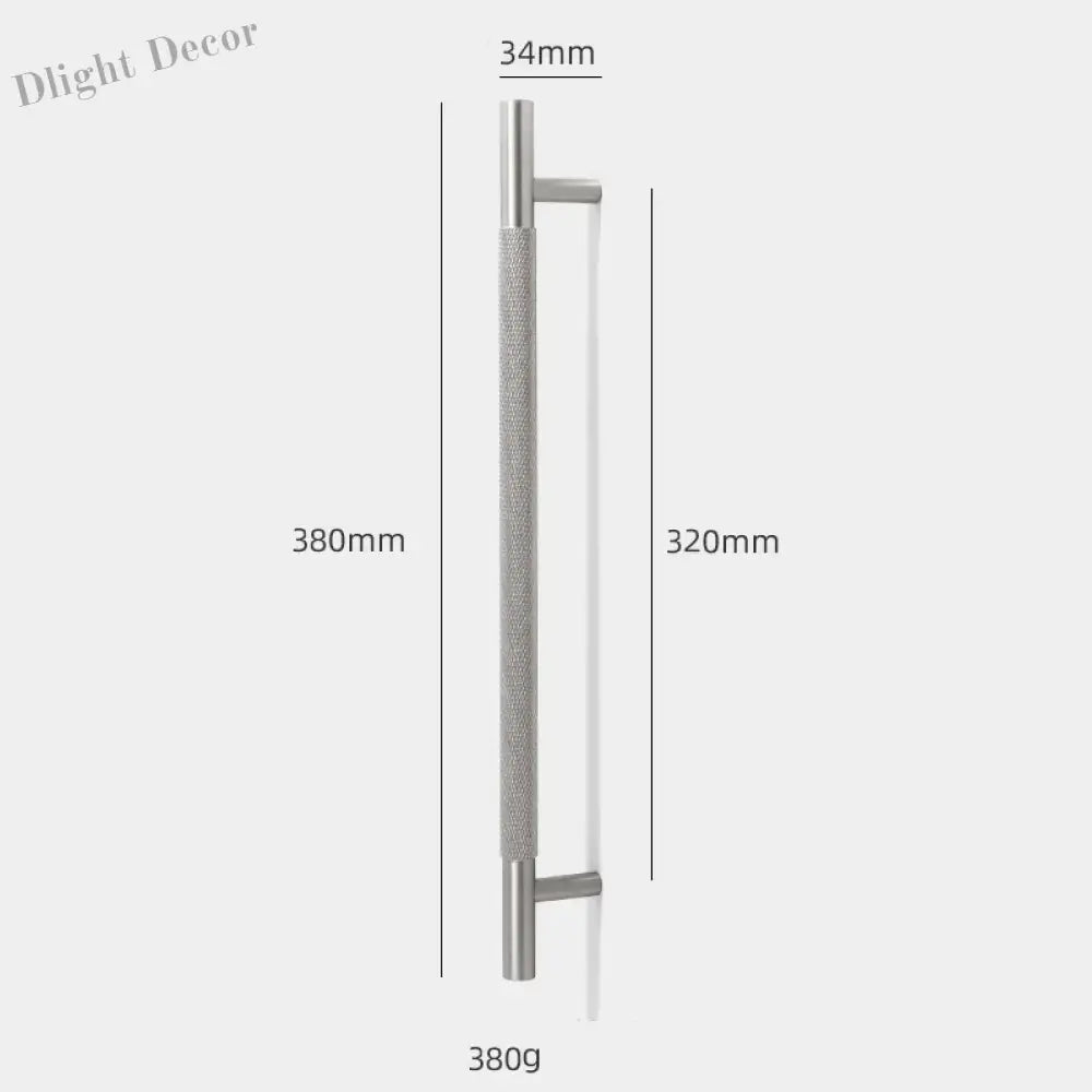 Solid Brass Knurled Cabinet Handles – Brushed Nickel Wardrobe Pulls and Textured Bar Knobs 380mm Handles