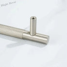 Solid Brass Knurled Cabinet Handles – Brushed Nickel Wardrobe Pulls and Textured Bar Knobs Handles