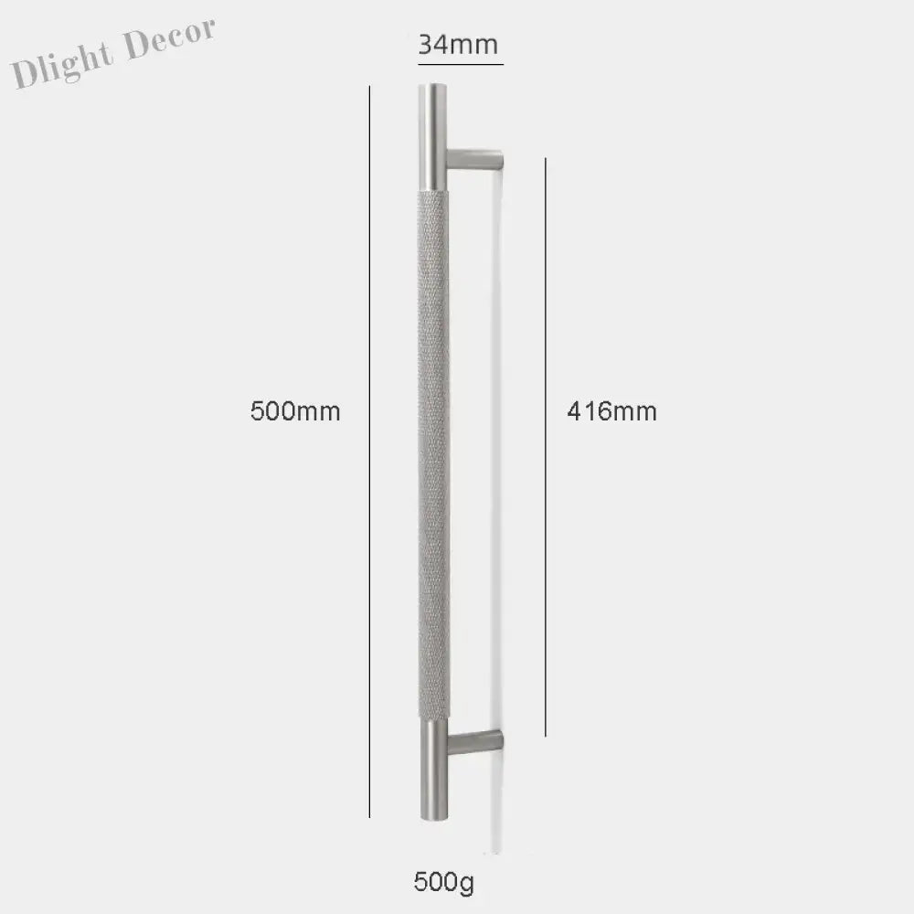 Solid Brass Knurled Cabinet Handles – Brushed Nickel Wardrobe Pulls and Textured Bar Knobs 500mm Handles