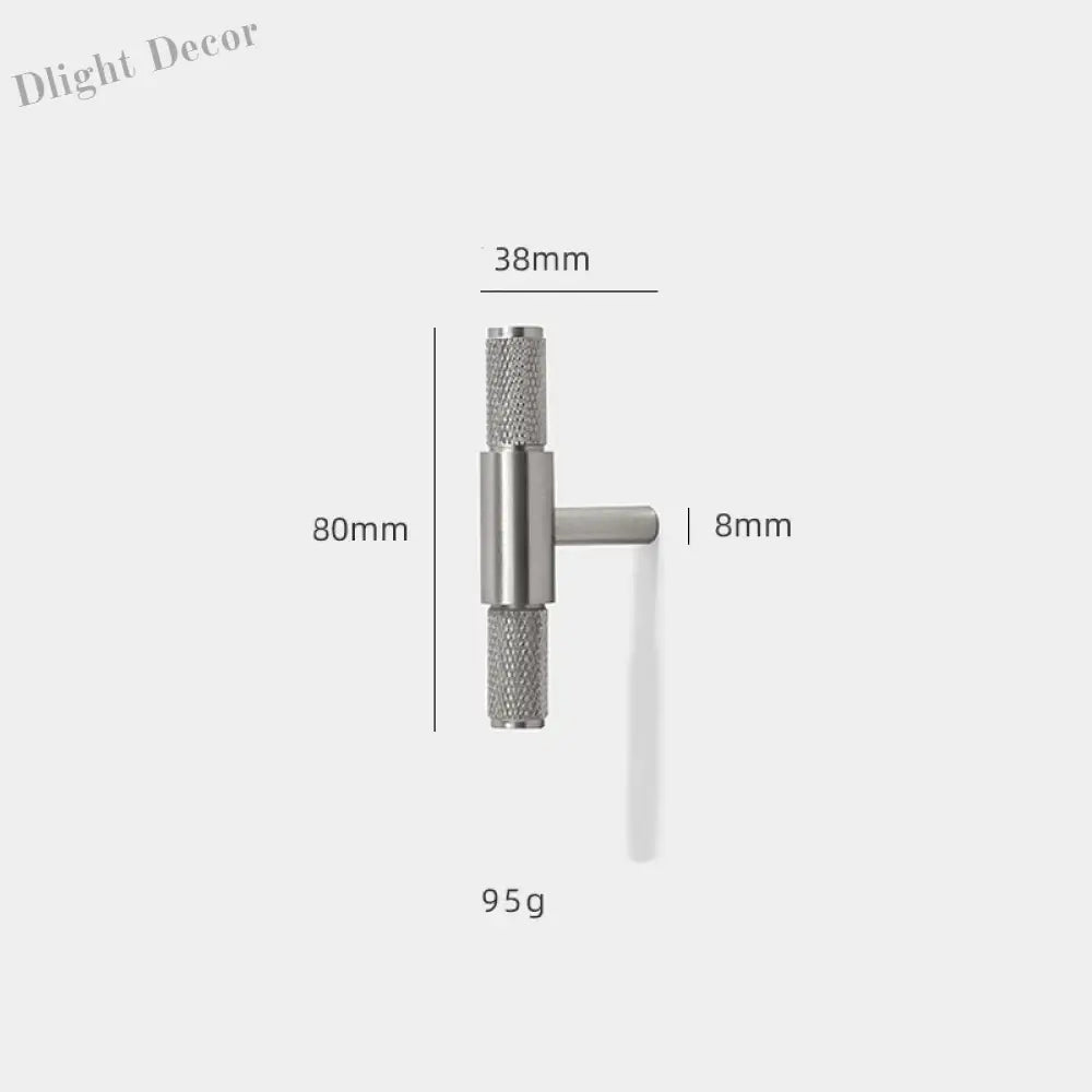 Solid Brass Knurled Cabinet Handles – Brushed Nickel Wardrobe Pulls and Textured Bar Knobs 80mm Handles