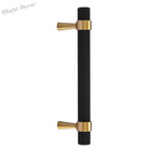 Solid Brass Knurled Cabinet Handles – Gold and Black Wardrobe Knobs and Drawer Pulls Handles