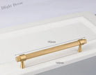 Solid Brass Knurled Cabinet Handles – Gold and Black Wardrobe Knobs and Drawer Pulls 9010-192G Handles
