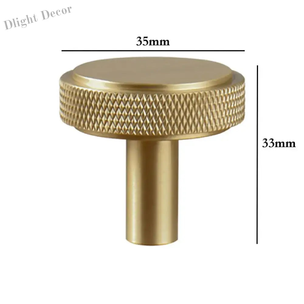 Solid Brass Knurled Cabinet Handles – Satin Gold Long Wardrobe Bar Pulls and Drawer T-Bars knob / 1 piece Handles