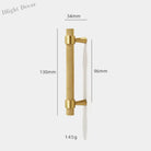 Solid Brass Knurled Furniture Handles – Textured Cabinet Knobs and Wardrobe Pull Bars 130mm Handles