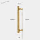 Solid Brass Knurled Furniture Handles – Textured Cabinet Knobs and Wardrobe Pull Bars 160mm Handles