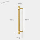 Solid Brass Knurled Furniture Handles – Textured Cabinet Knobs and Wardrobe Pull Bars 192mm Handles