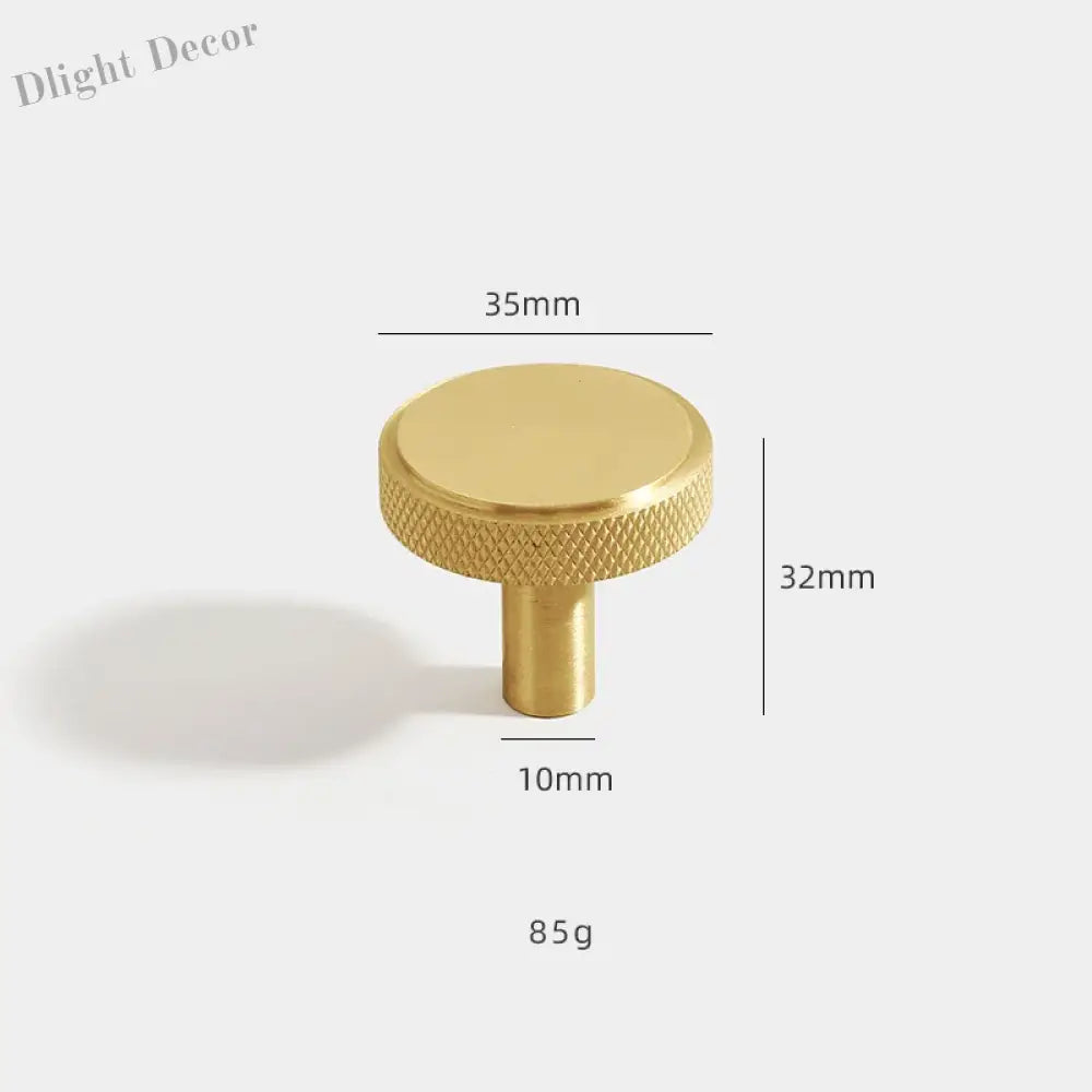 Solid Brass Knurled Furniture Handles – Textured Cabinet Knobs and Wardrobe Pull Bars 35mm knob Handles