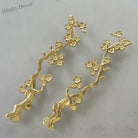 Solid Brass Plum Tree Branch Handles – New Chinese Style Cabinet and Wardrobe Pulls (120mm) Handles
