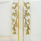 Solid Brass Plum Tree Branch Handles – New Chinese Style Cabinet and Wardrobe Pulls (120mm) Handles