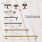 Solid Brass Vertical Linear Cabinet Knobs – Long Drawer Handles for Kitchen Wardrobe and Wooden Doors Handles