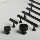 Solid Brass Vertical Linear Cabinet Knobs – Long Drawer Handles for Kitchen Wardrobe and Wooden Doors 9012-Black