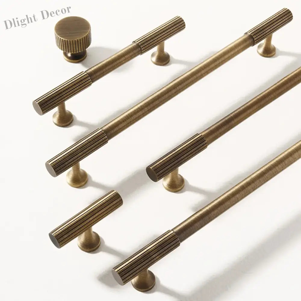 Solid Brass Vertical Linear Cabinet Knobs – Long Drawer Handles for Kitchen Wardrobe and Wooden Doors 9012-bronze