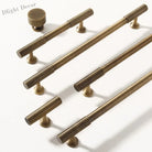 Solid Brass Vertical Linear Cabinet Knobs – Long Drawer Handles for Kitchen Wardrobe and Wooden Doors 9012-bronze