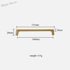 Solid Brass Wardrobe Handles – Integrated Cabinet Pulls and Furniture Bar Handles (106mm-332mm) TB2040-XL Handles