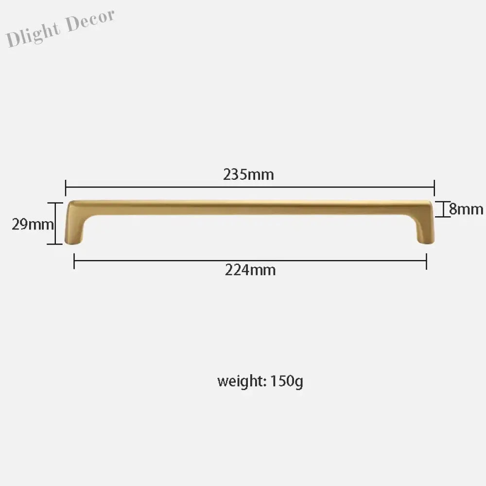 Solid Brass Wardrobe Handles – Integrated Cabinet Pulls and Furniture Bar Handles (106mm-332mm) TB2040-XXL Handles